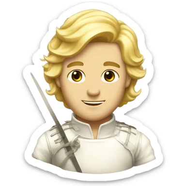 Gold vintage man blonde hair fencing  sticker