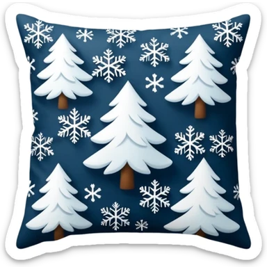 Ultra realistic Throw pillow, with a beautiful winter Holiday patterned print design, isolated, rendering sticker