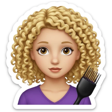 ciurly haired blonde teenage girl with mascara sticker