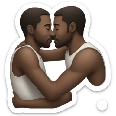 white-men-hug-and-kiss-black-men sticker
