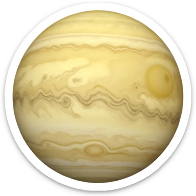 Venus planet emoji, pale grayish yellow sphere, gentle haze, soft cloudy appearance, simple and round, no text sticker