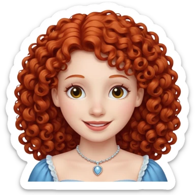 red curly haired princess sticker