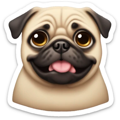 cute fat pug sticker