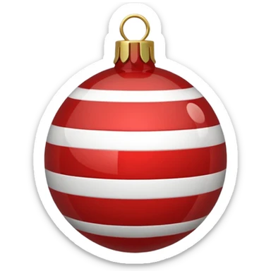 A Red Striped Ornament sticker