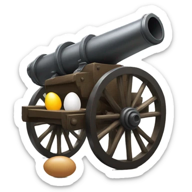 cannon with betwhen two eggs sticker