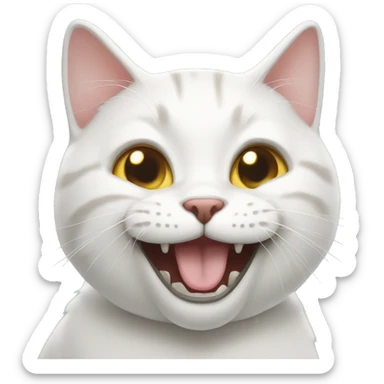 White British cat laughing emoji  sticker