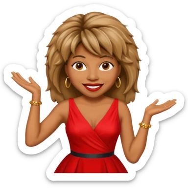 Tina Turner red dress sticker