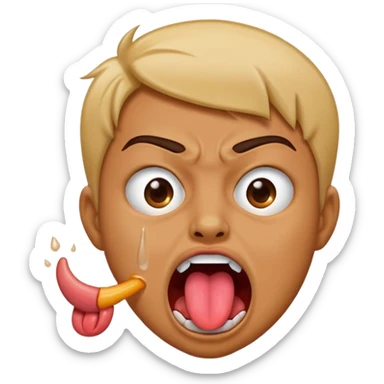 Tongue out spitting like in a joking way kinda angry sticker