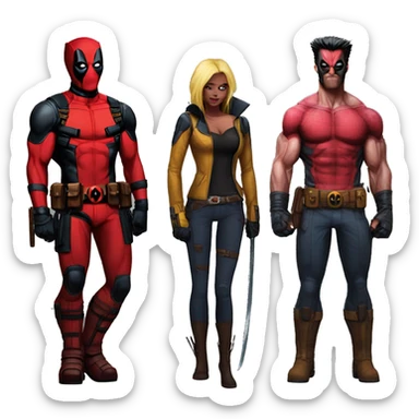 Deadpool and wolverine, emoji, sticker sticker