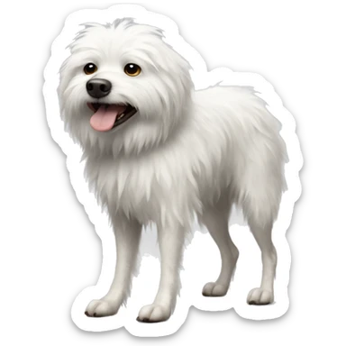  Yucky crusty ugly full body fluffy white dog ugly rat dog  sticker