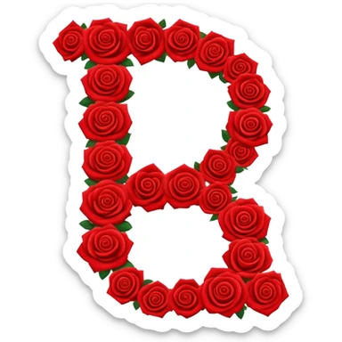Roses alphabet style  sticker