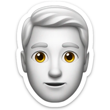 white man with black dot instead of face sticker