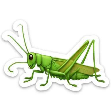 a grasshopper eating and being lazy sticker