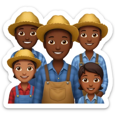 farmer group , dark skin sticker
