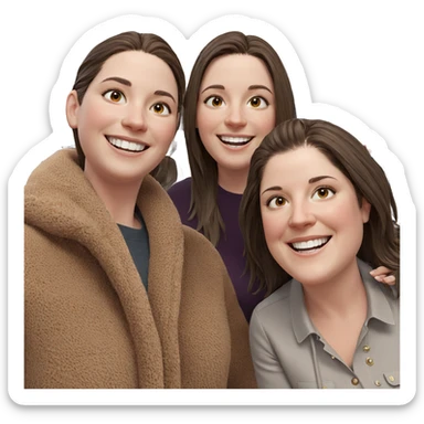 smiling girls near a car sticker