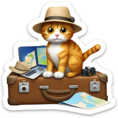 travel cat sticker