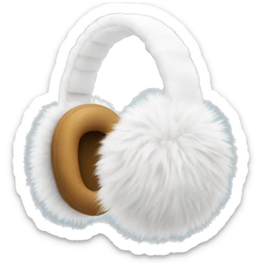White fur earmuffs sticker