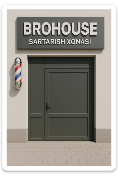 shu sartarosh xonani eshigi yopiq xolatda chizib bergin sticker