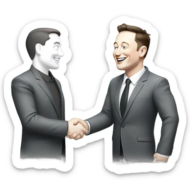 Elon musk greeting somebody  sticker