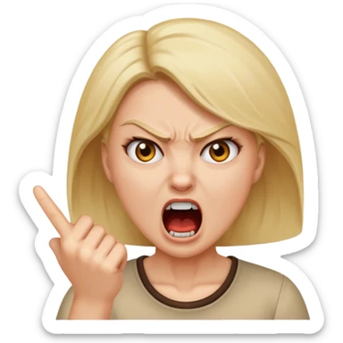 the manager yelling at her to stop with angry face
 sticker