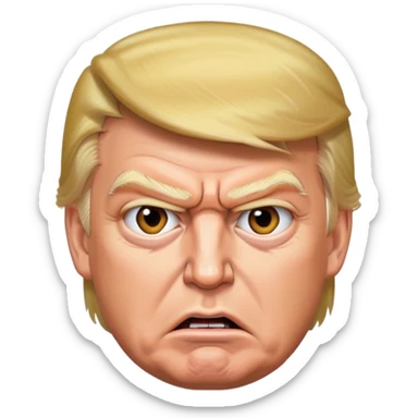 Donald Trump with an angry facial expression sticker