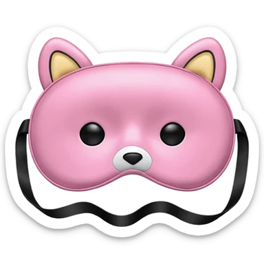 isolated girly silky sleep mask for better sleep sticker