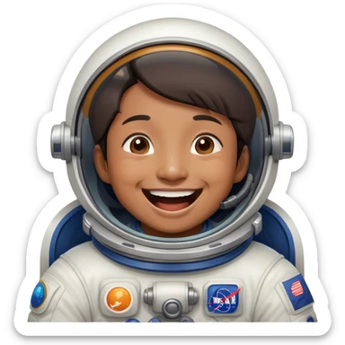 Laugh out loud Asian astronaut  sticker