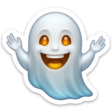 Emojis qui rigole fusionné avec l’emojis fantôme 👻 sticker