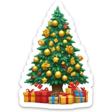 New year tree with gifts sticker