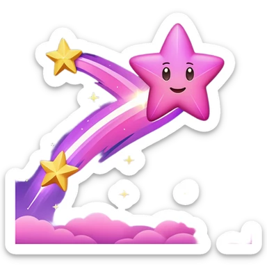 purple-pink shooting star sticker