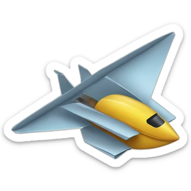 A ROBO FLYING ON TOP OF A PAPER PLANE sticker