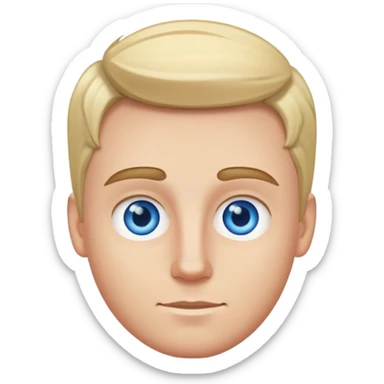 Blond White guy tick brow and blue eyes sticker