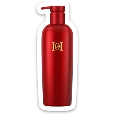 luxury red Tall Shampoo Bottle sticker