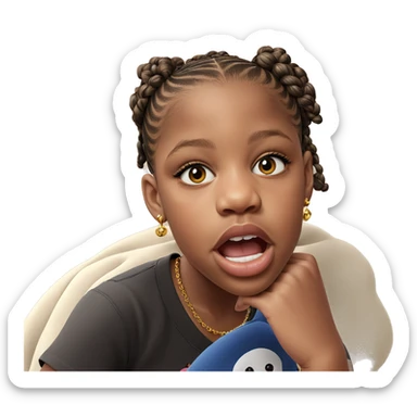 stunning girl with earrings sticker