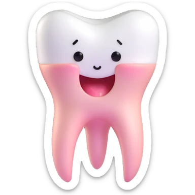 wisdom tooth with a cute face sticker