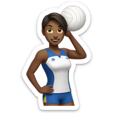 Passionate volleyball player sticker