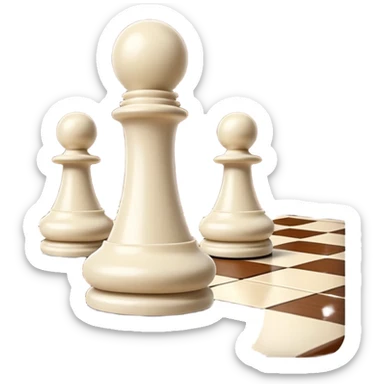 chessboard with a single white pawn in the foreground sticker