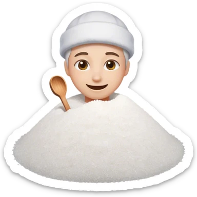 Happy emoji with pile of salt sticker