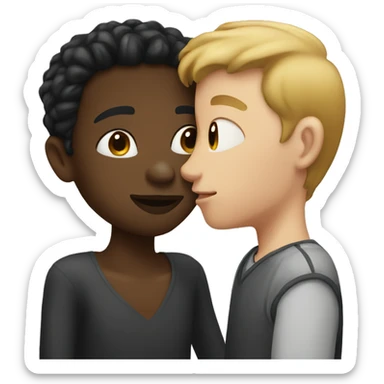 White Man kissing Black Girl sticker