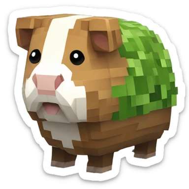 Minecraft style statue of a guineapig sticker