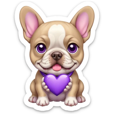 French Bulldog holding Purple Heart sticker