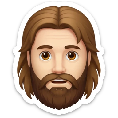 long haired bearded man sticker