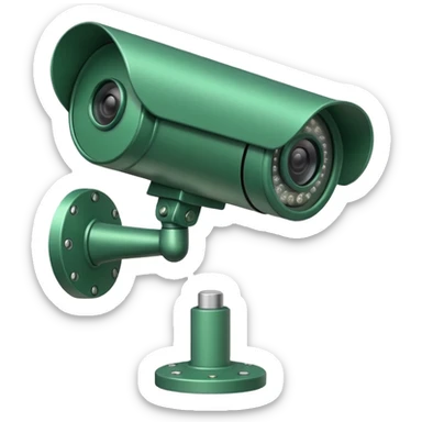 Professional Green CCTV camera facing dead left  sticker