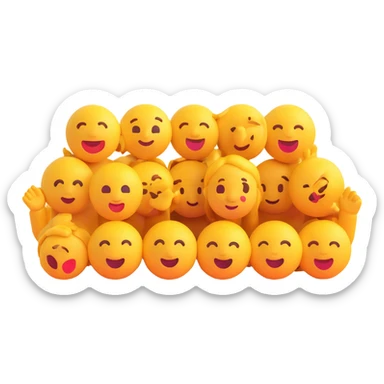 modern emoji representing community united, people together, unity, friendly, inclusive sticker