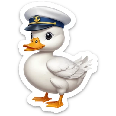 playful duck with a sailor hat inspired by Disney sticker