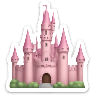 pastel pink castle sticker