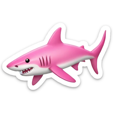 Pink shark with a bow sticker