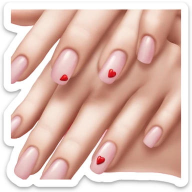 Full hand manicure hand from profile red nails  sticker