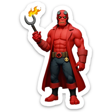 cinematic realistic superhero Hellboy by Mike Mignola sticker
