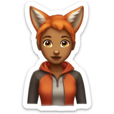 red fox girl sticker